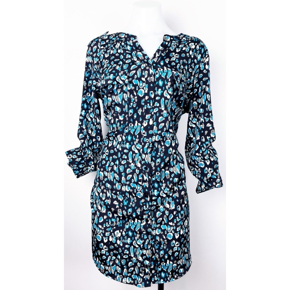 Aqua Dresses & Skirts - Aqua Blue & Gray Sheath Print Dress Size Large